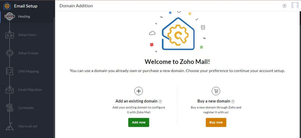 Zoho Mail Free Buy/Add Domain