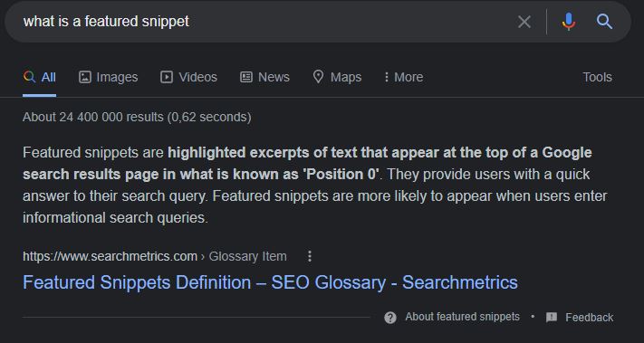 Featured Snippets In SERP